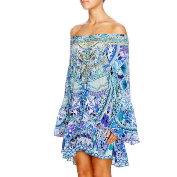 Camilla A Line Frill Dress The Blue Market Size Small b107 - Picture 11 of 13